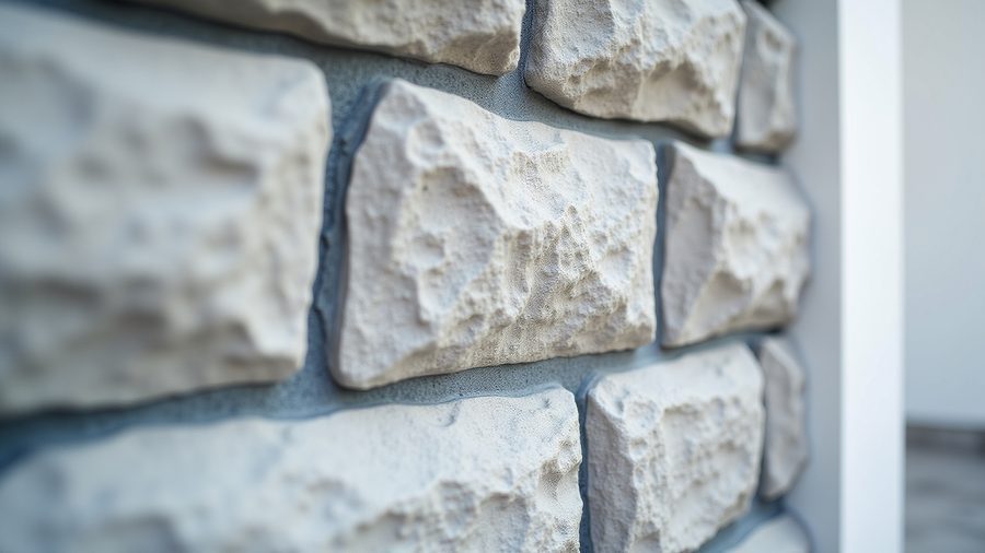 Limestone masonry wall close-up detail